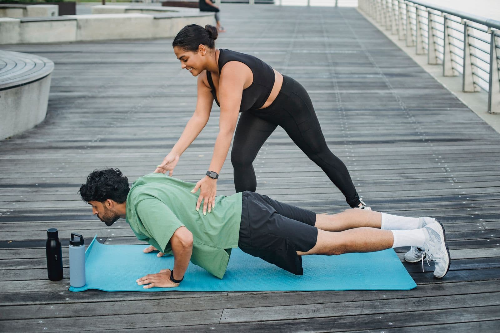 An outdoor group training session in a park